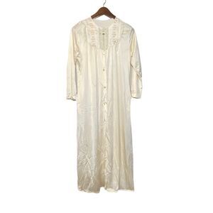 Katz Long Gown Vintage size Large Cream Long Sleeve Nightgown Modest Intimates